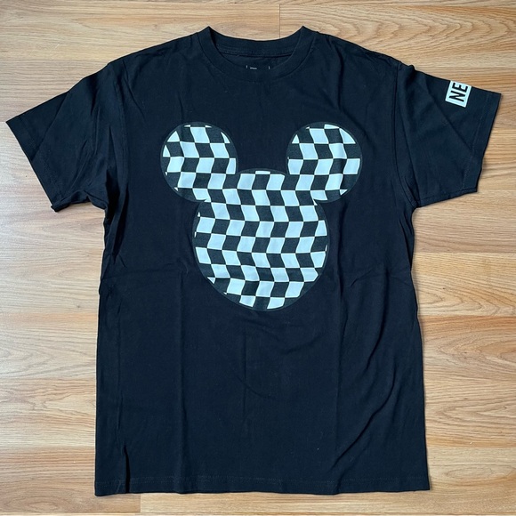 Disney Collection by NEFF Mickey Mouse Checker Head Black T-Shirt - Picture 2 of 5